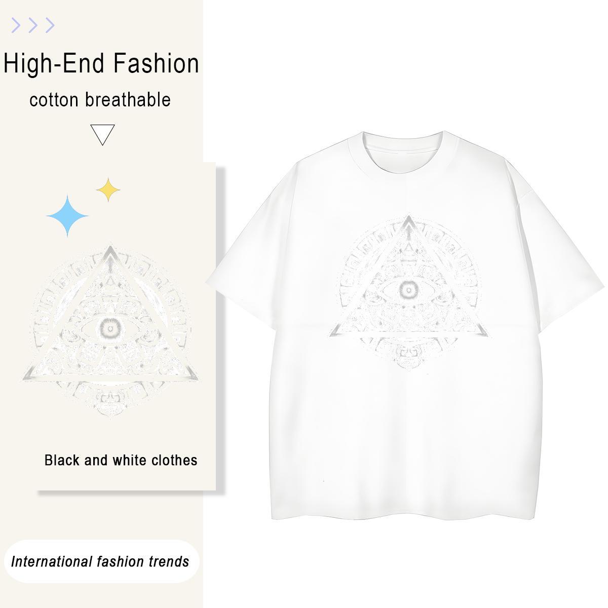 Brand T-Shirts for Women 230g Pure Cotton Round Neck Short Sleeve Street Wear eye of the devil Womens Tshirts Wholesale Customized Print Tops Tees