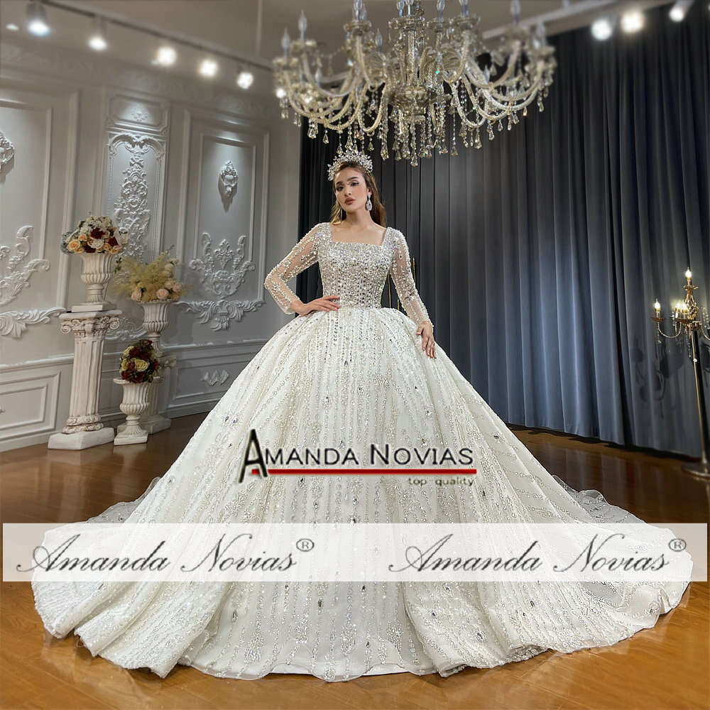 Amanda Novias Removable Necklace Crystal Wedding Dress