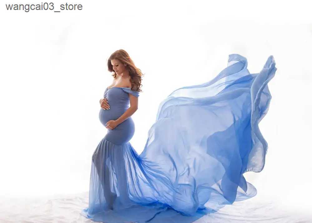 Maternity Dresses Classic fashion Elegant Lace Maternity Dress Photography Props Long Dresses For Photo Shoot Pregnant Dress Pregnant Clothes L240910