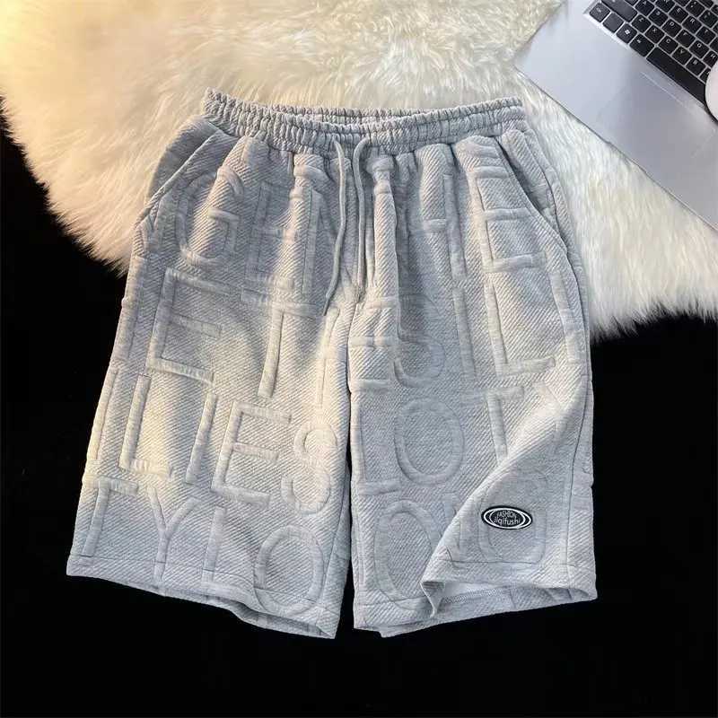 Mens summer running casual jogging shorts with letter printing solid color brushed loose dry beach shorts W250319