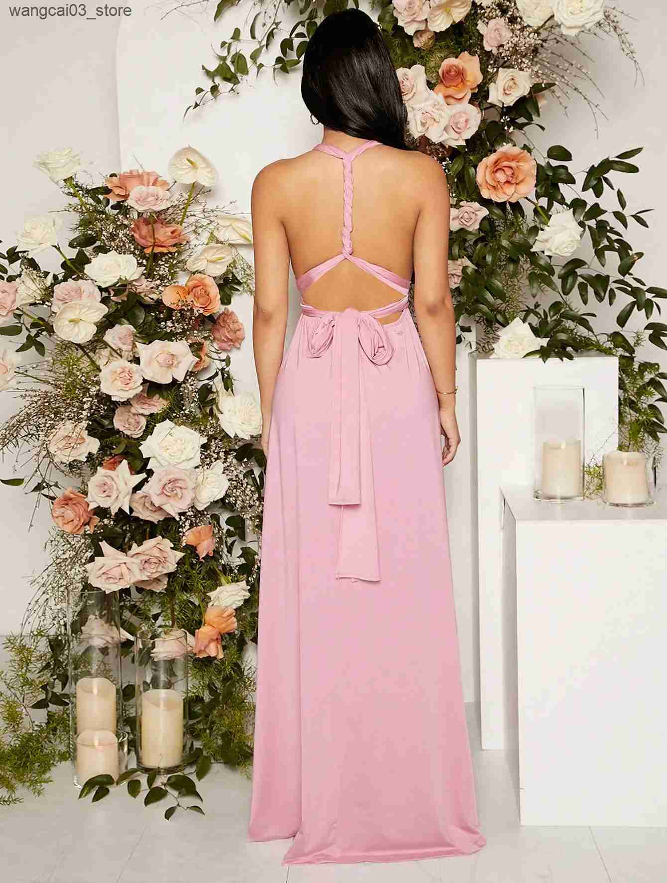 Maternity Dresses Sexy Maternity Women Multiway Wrap Dresses Premama V-Neck Bandage Maxi Bridesmaid Party Dress Pregnant Photoshoot Evening Gowns L240