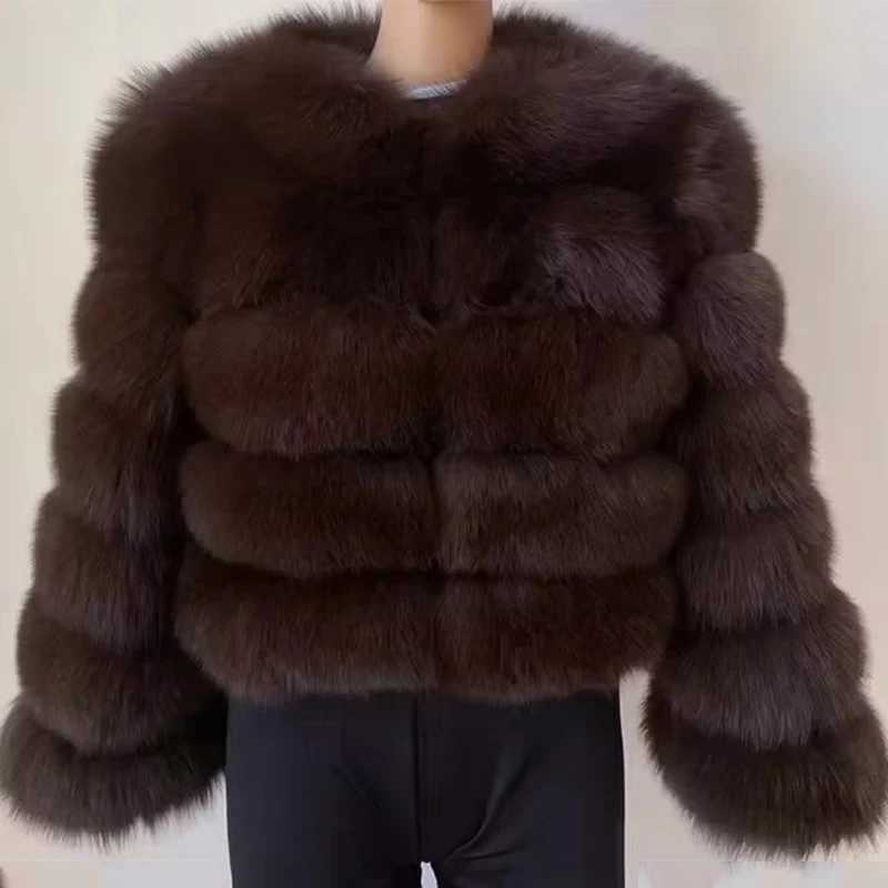 2024 artificial raccoon fur coat womens jacket luxury jacket womens winter fluffy jacket thick warm fur coat Y241011