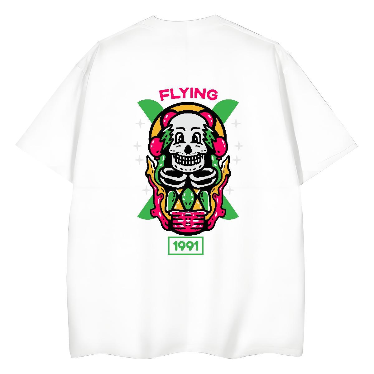 Brand T Shirt For Woman 230g Cotton Round Neck Short Sleeve Casual Daily Wear skull Women Tshirts Loose fit Cartoon Anime Tops Tees