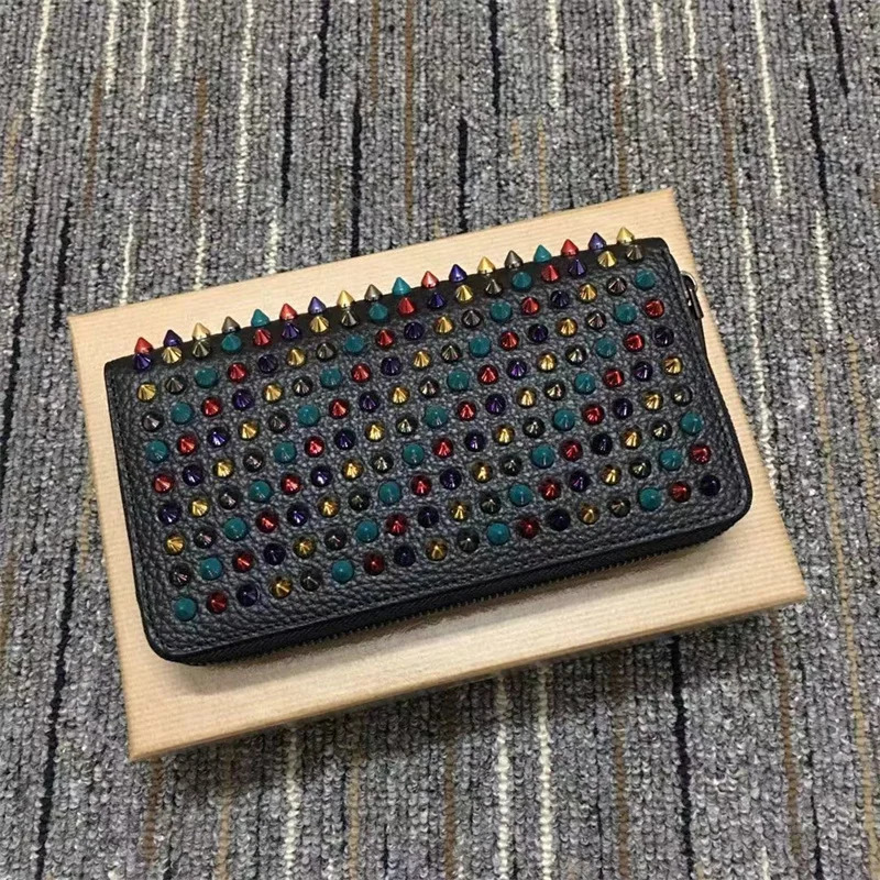y n Punk Long Zipper Rivet Wallet High Quality Mens PU Leather 241008 0b53