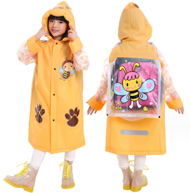 Children's raincoat with hat is durable and made of high-quality fabric
