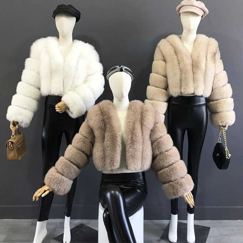 2023 new womens fur coat real fox fur leather jacket natural fox fur short sleeved clothing long sleeved womens coat W241010