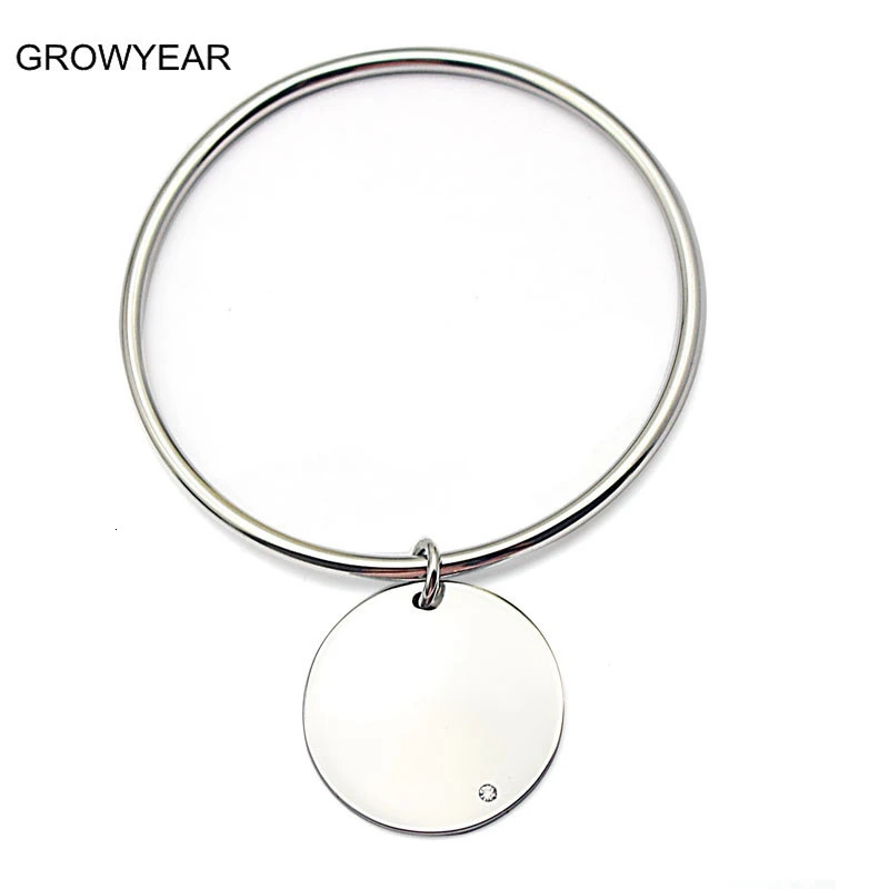 Wholesale 70mm 65mm 60mm diameter circular bracelet Rhinestone circular pendant bracelet stainless steel womens jewelry 241007