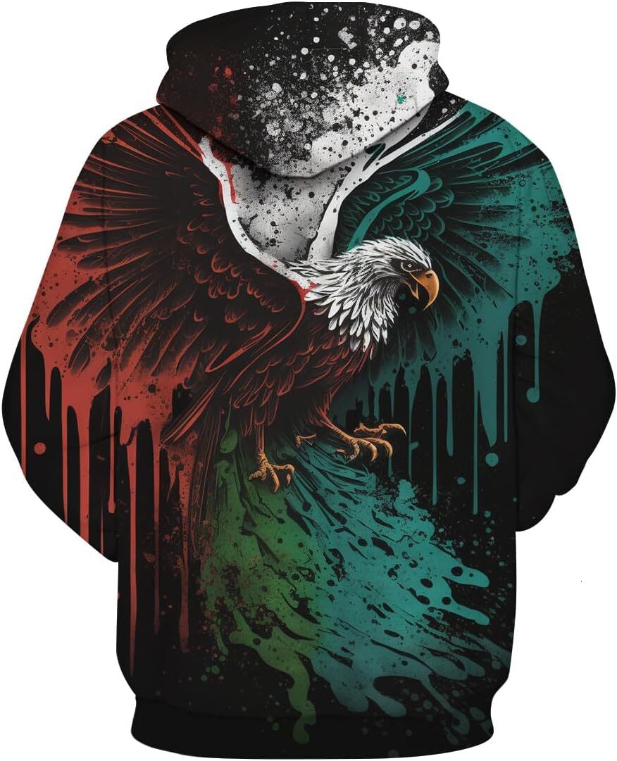 Hoodie for Mens Womens Mexico Eagle Pattern Hoodie Mens Graphic Hoodies For Muscle Fitness and Fashionable Style Graphic Hoodies sweatshirt keep warm