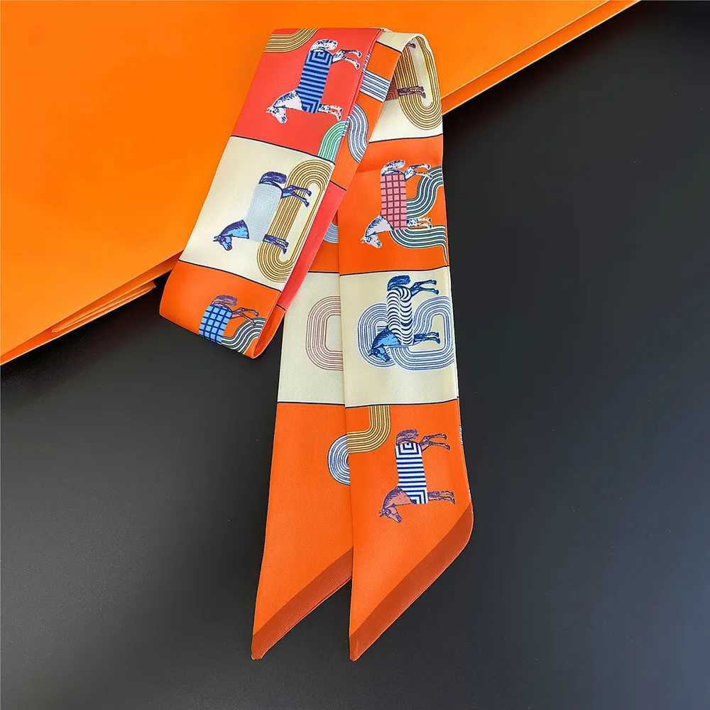 Bandanas Durag Ribbon neck scarf slim womens fashionable printed La handbag ribbon decorative headband tie 2022 fashion J241010K41E