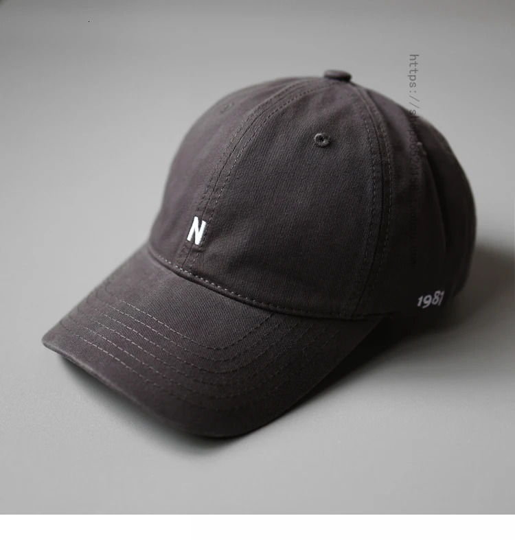Japanese style soft top baseball cap for women simple lowercase letters inlaid with peanut hat street casual sun men 241009