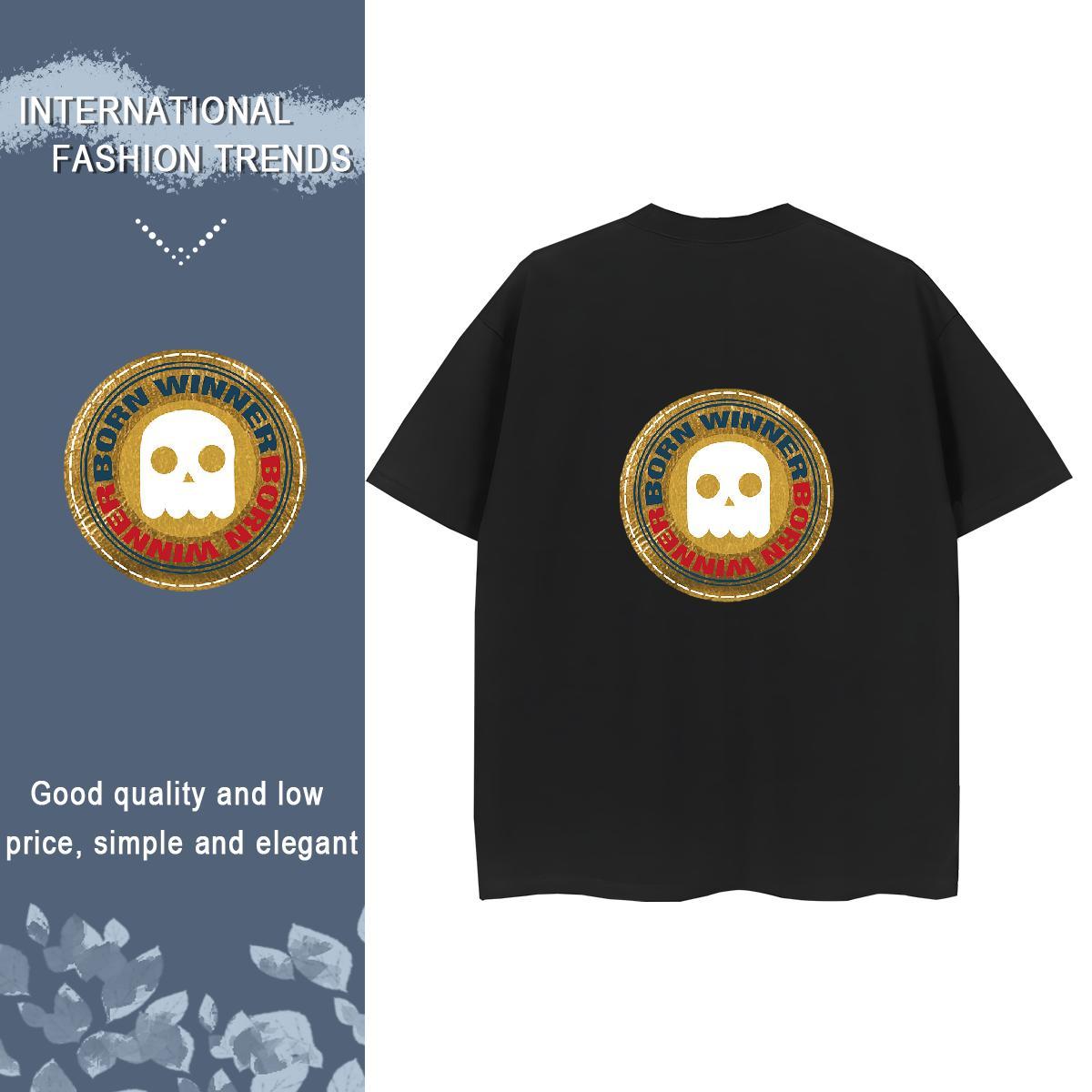 TOP Quality T Shirt For Woman 230g Pure Cotton Breathable Summer Casual skull Tshirt for Man Woman Soft Anime Oversized Clothes