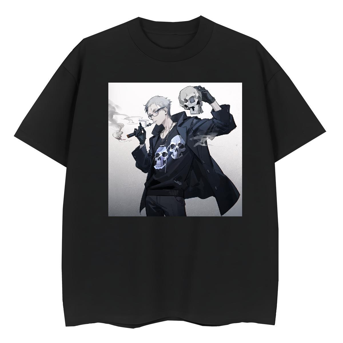 New T-Shirts for Women 230g Pure Cotton Breathable Soft Summer Casual skull Woman Tshirt Lady Customized Print Clothes Shirt