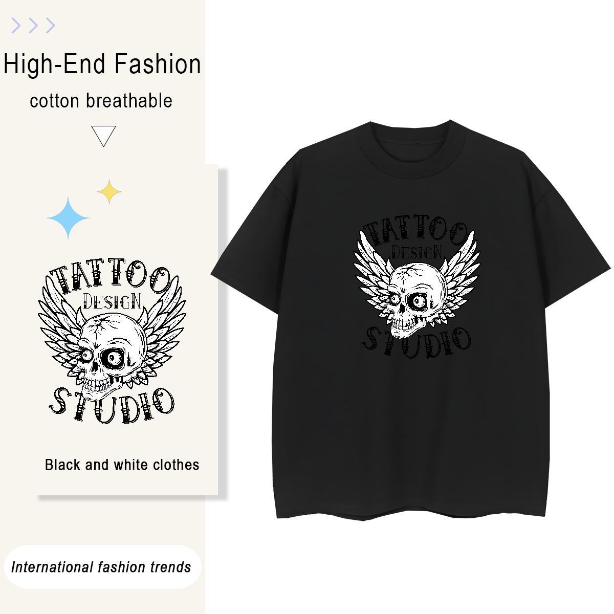 Factory Direct Women T Shirts 230g Pure Cotton Breathable Street Wear logo Unisex Tshirts Comfortable Floral Print Clothings