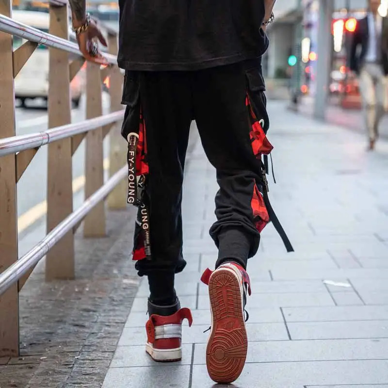 Fashion mens cargo pants y2k Techwear street clothing Harajuku street hip-hop jogging mens Trouser sports patch work clothes 241007