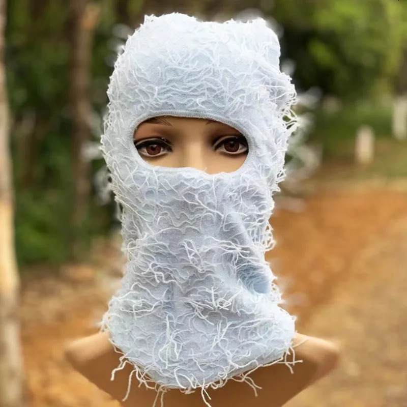 Camouflage Balaclava Knitted Distressed Full Face Ski Mask Shiesty 241009