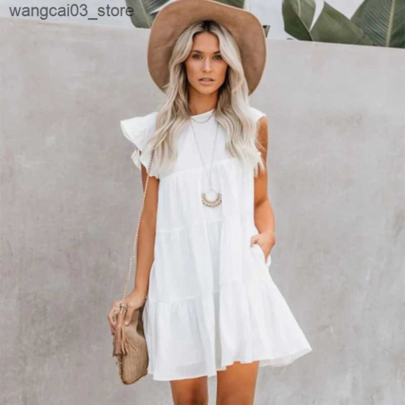 Maternity Dresses Maternity Dresses Women Pregnant Clothes Casual Mama Loose Sleeveless Ruffles Dress for Pregnant Women L240910