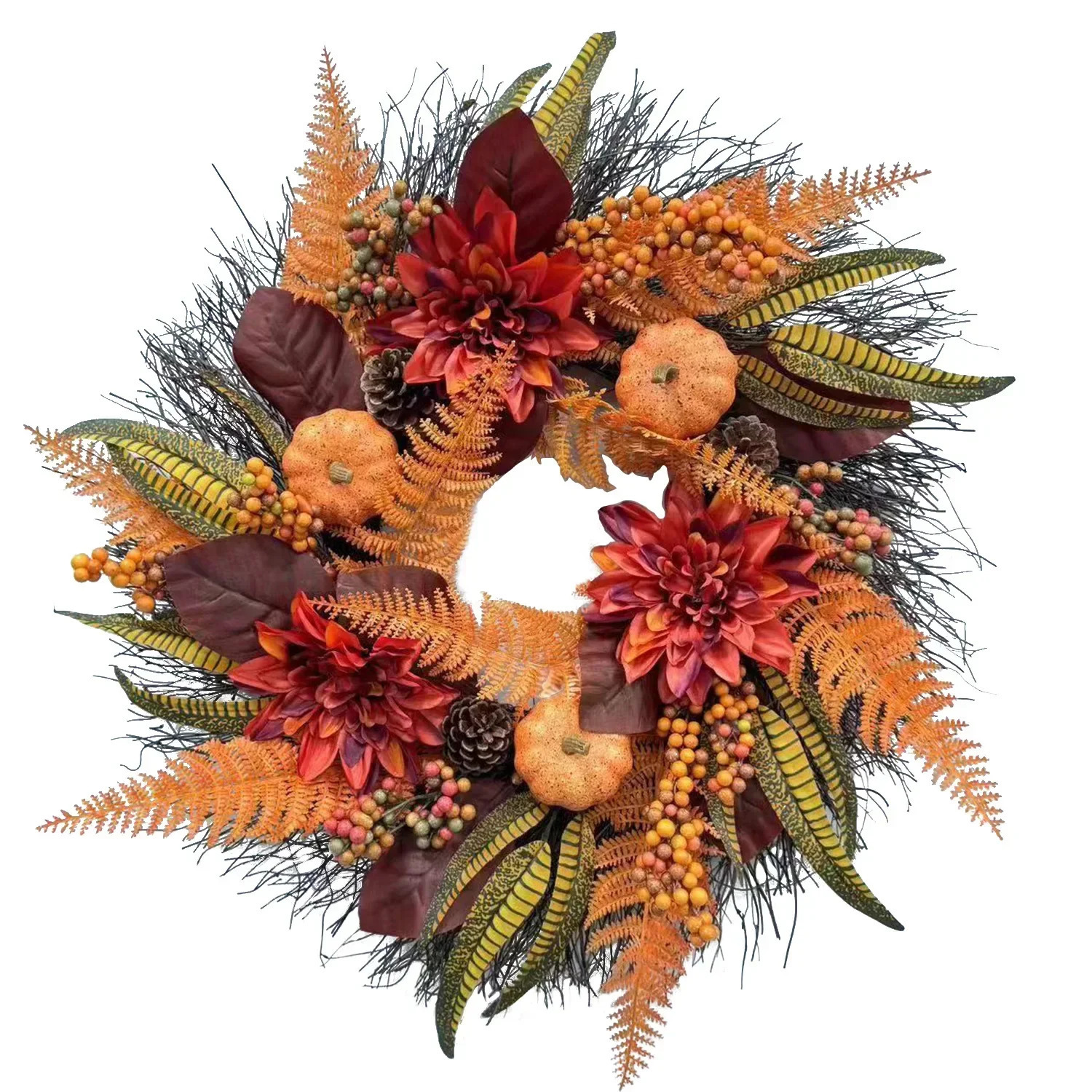 Handmade Thanksgiving & Christmas Wreaths for Home Decor - 2024
