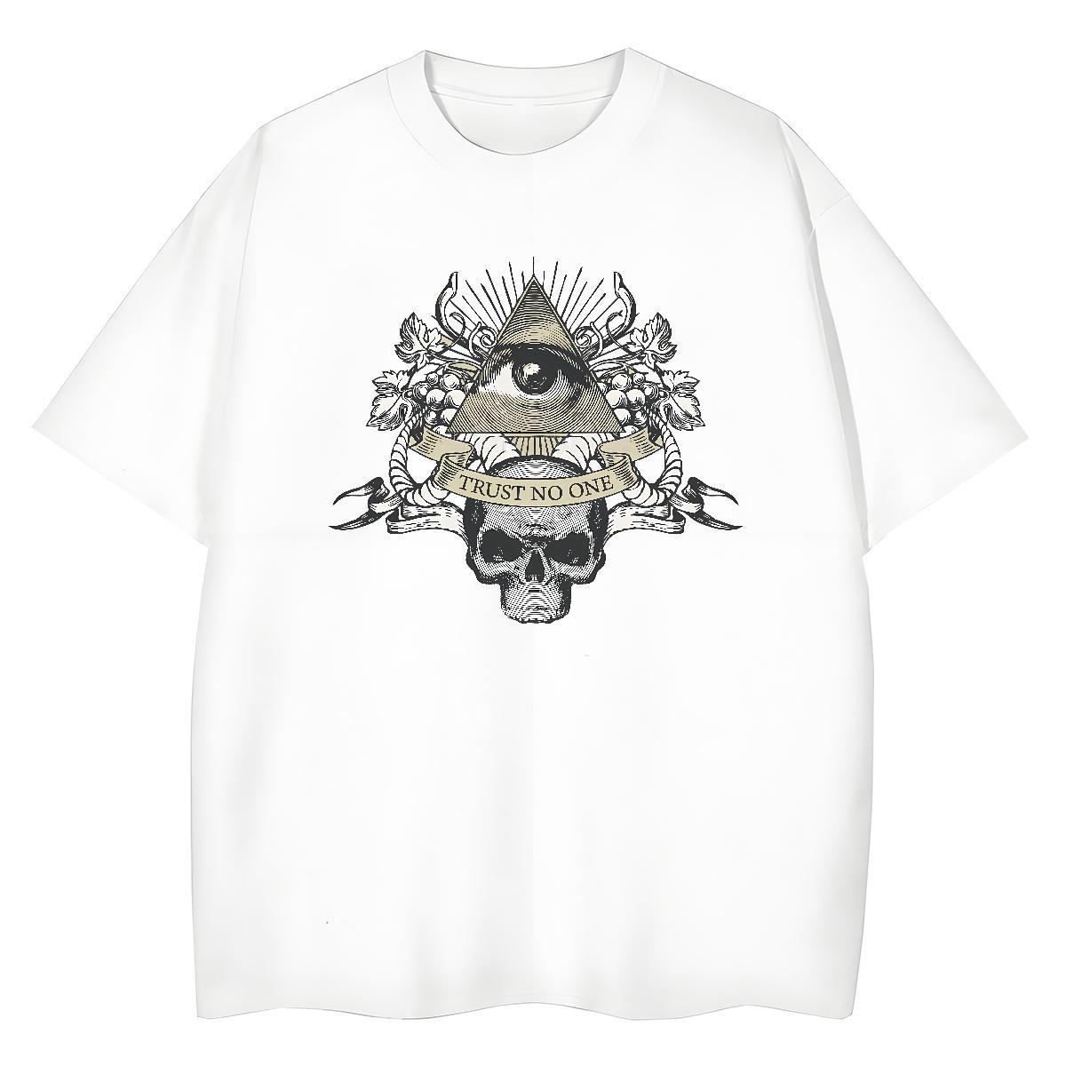 Brand T shirt 230g Pure Cotton Short sleeve Soft Casual eye of the devil Unisex Tshirts Lady DIY Printed Wear