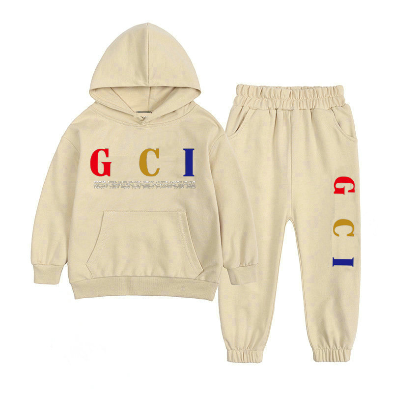 Autumn Winter Hot sale children's Clothing hoodie BABY boys girls cotton Garment kids Designer printing high quality Outdoor sports sweater pants 2 PC Set