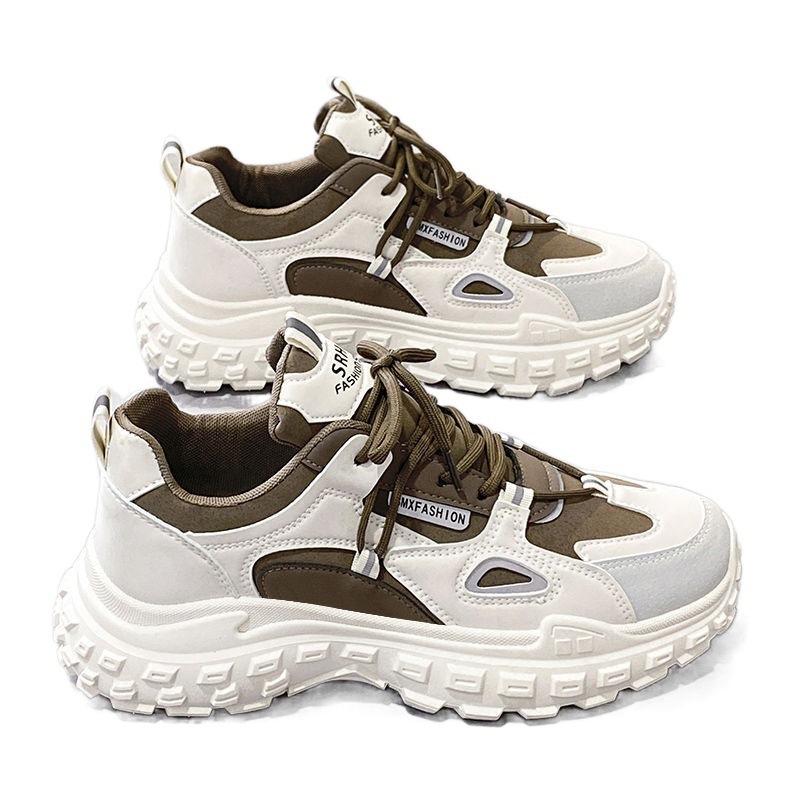 Thick soled fashionable sports summer new internet famous breathable casual men's shoes, work anti slip and wear-resistant dad shoes