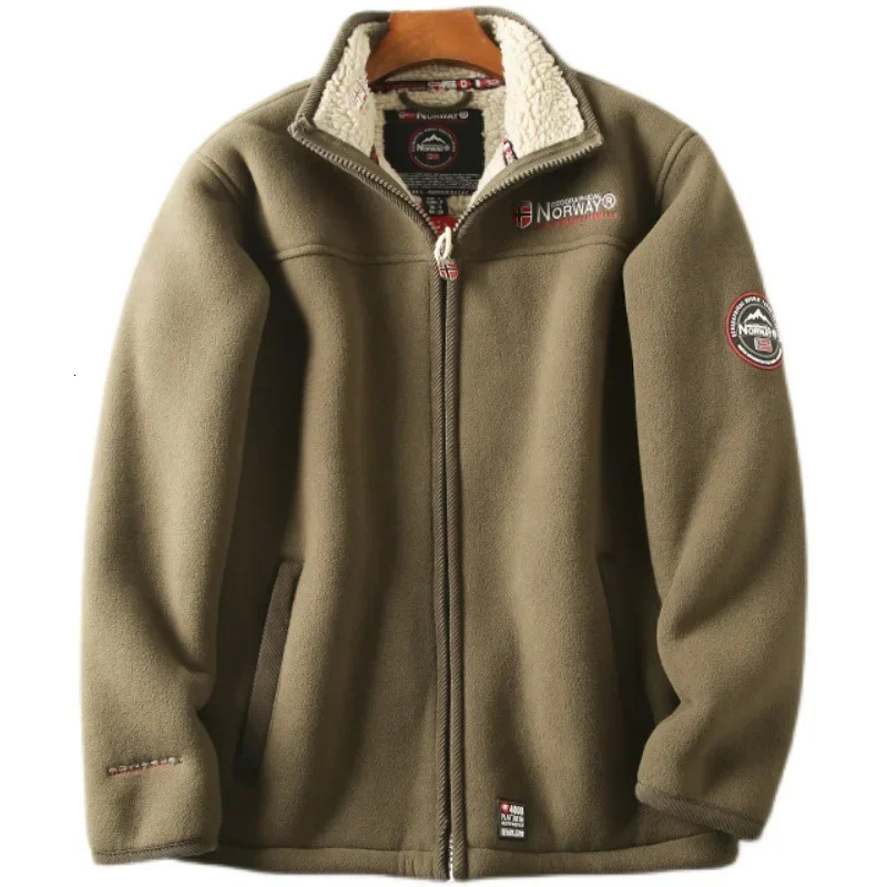 Winter Thick Wool Mens Jacket Pocket Casual Polar Outdoor Refrigerated Warm Plus Size 241007