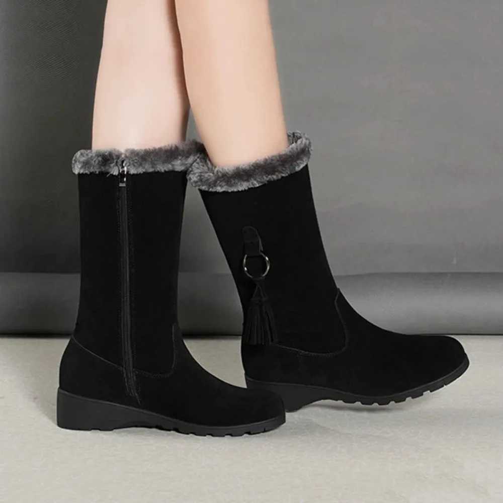 Women Snow Boots Winter Female Boots Thick Plush Zipper Non-slip Thigh High Boots Fashion Warm Fur Woman Winter Shoes Z241011