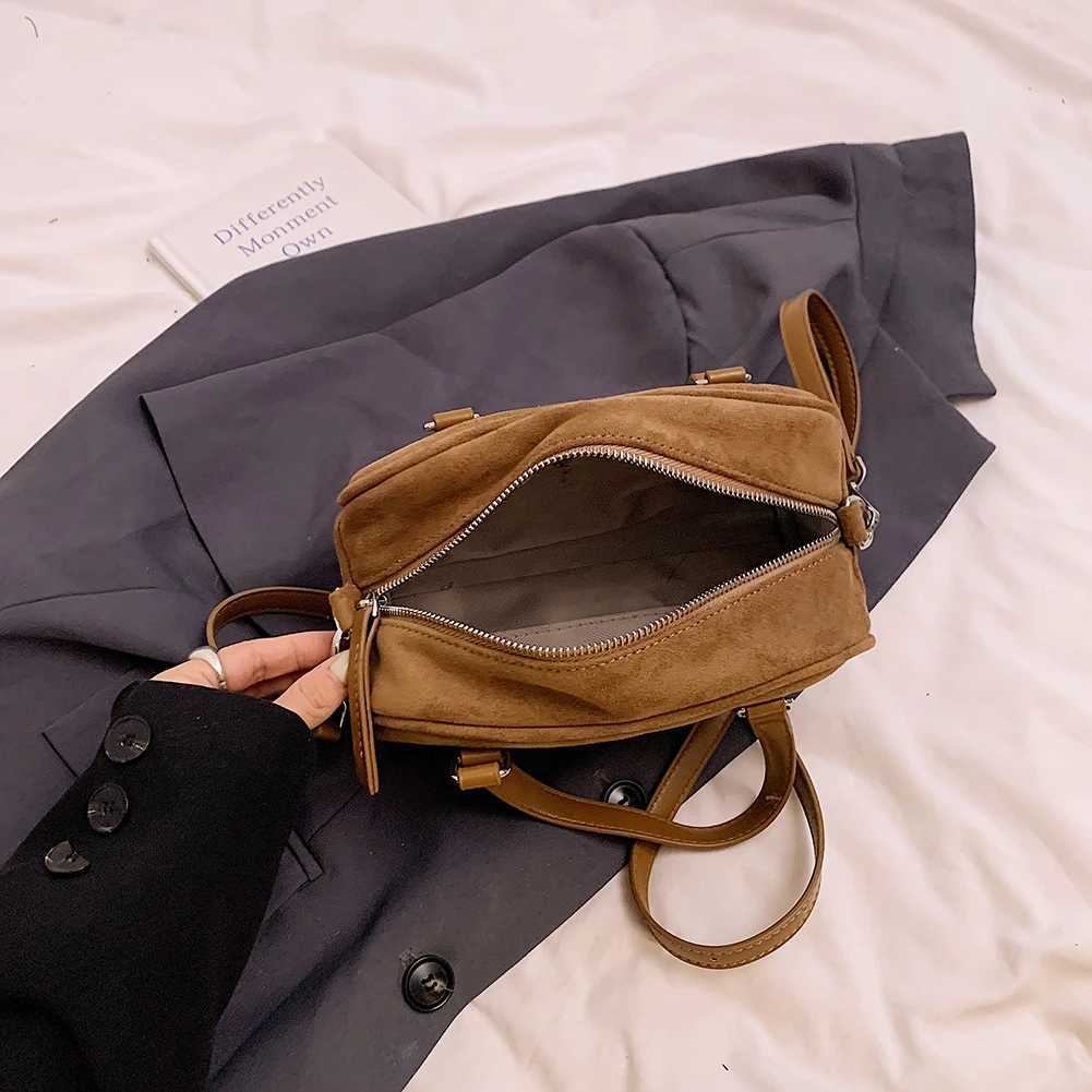 Ladies Suede Tote Bag Adjustable Strap Top Handle with Interior Pocket Zipper Handbag for Work Travel 241011
