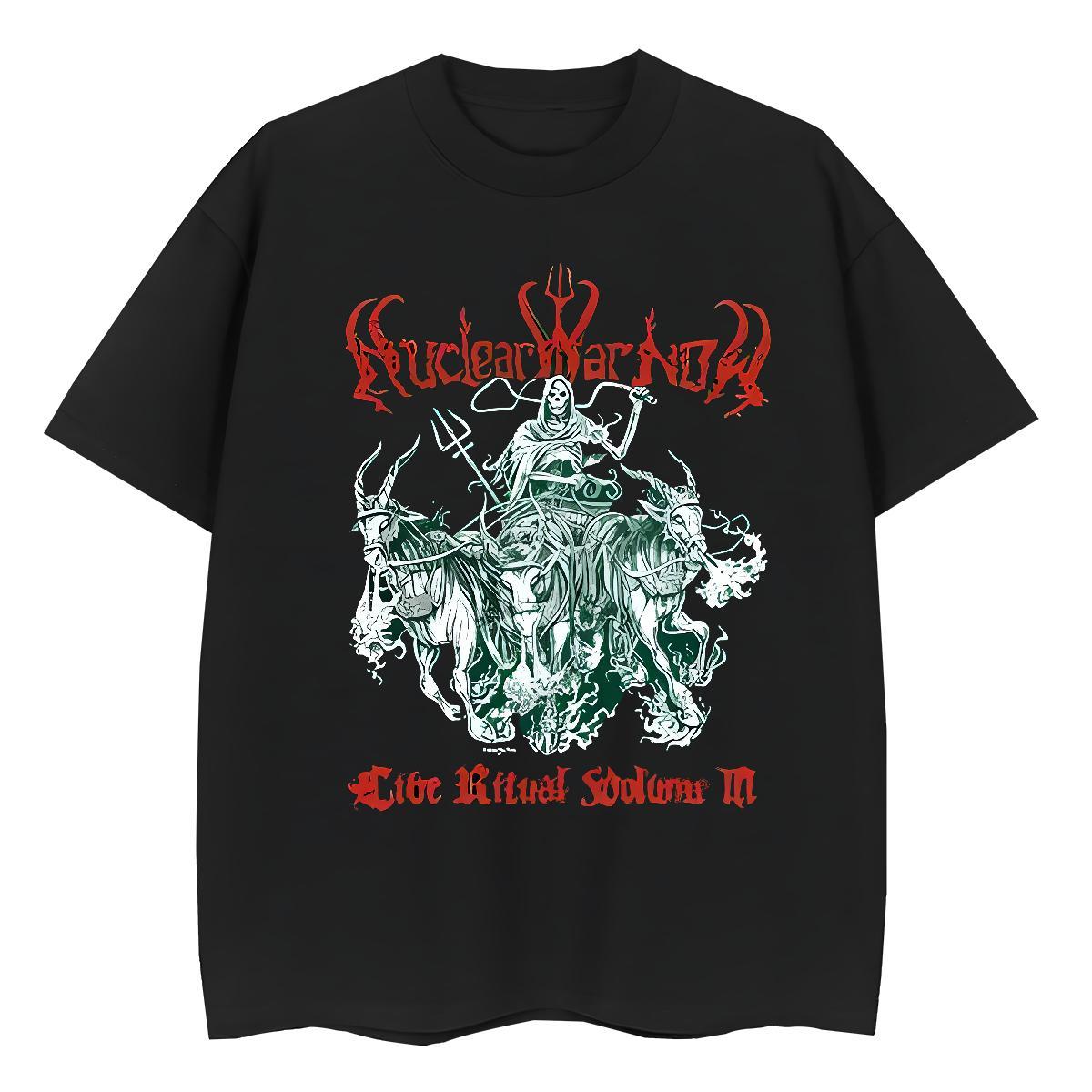 Stylist T shirt 230g 100% Cotton Breathable Crew Neck Street Wear horse Woman Tshirt Loose fit Cartoon Print Tees Shirts