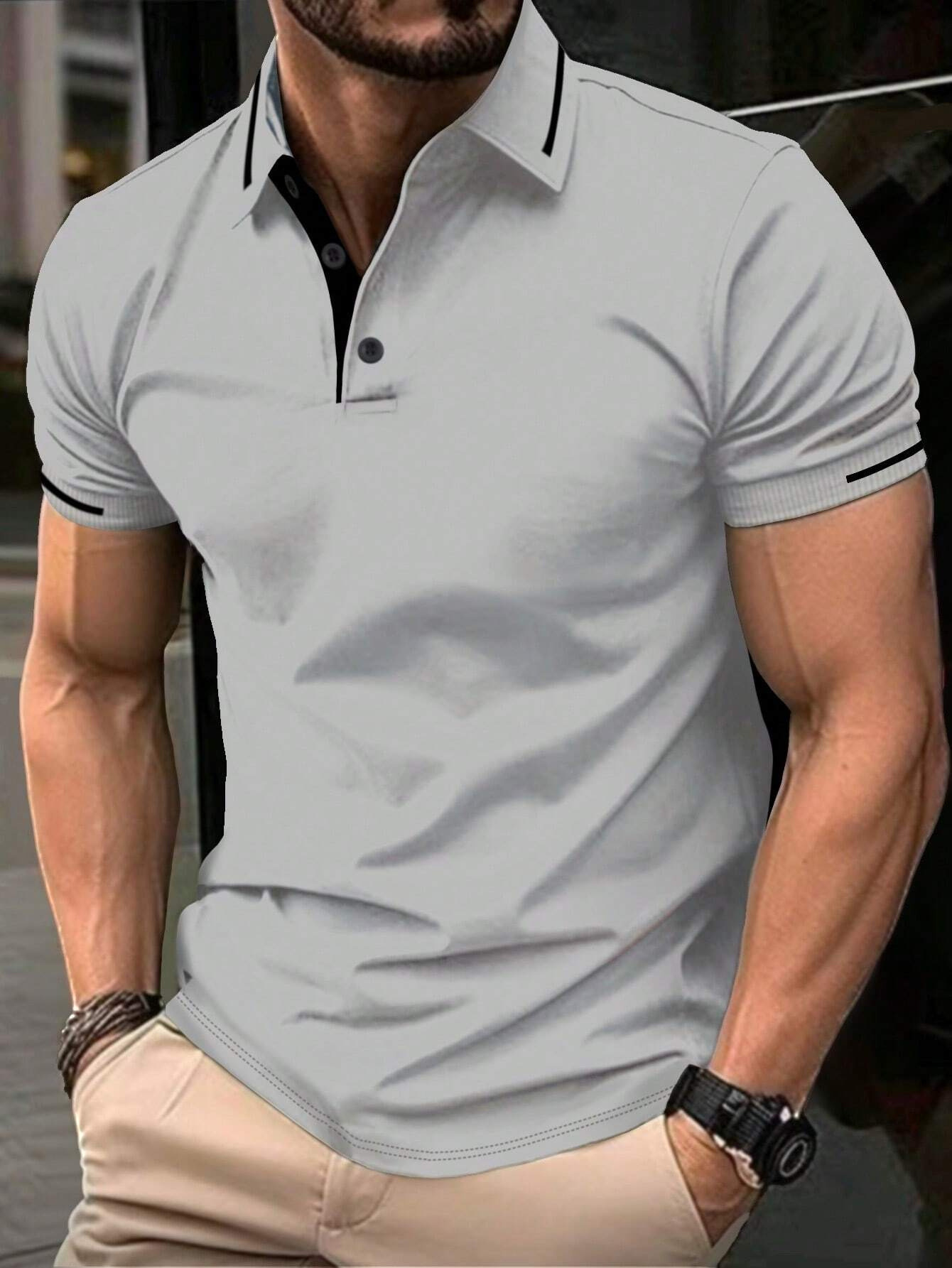T Polo Mens Shirt Shirt Summer Stripe Polos Casual Mens Fashion Street Man Tee Clothing Shirt s ee
