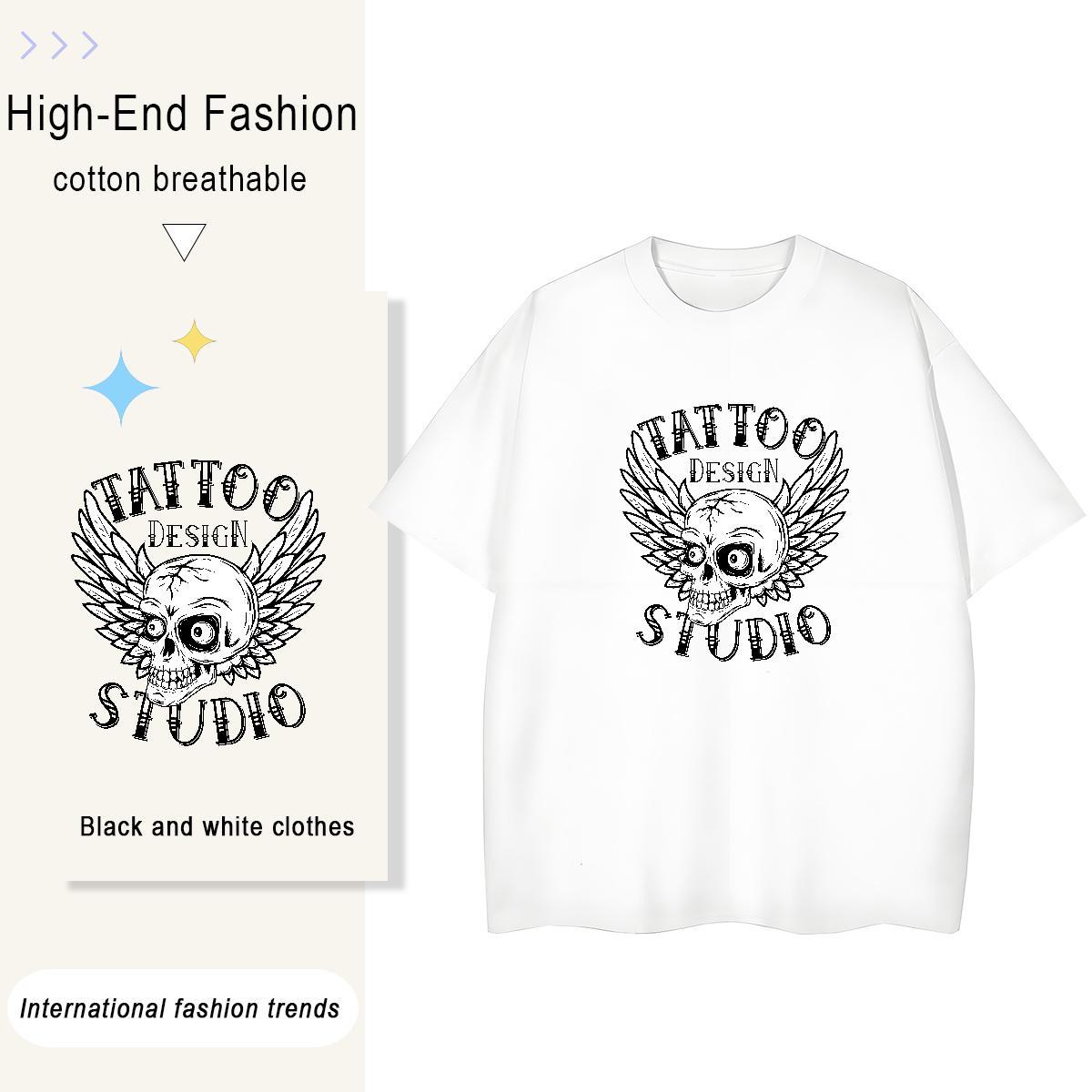 Factory Direct Women T Shirts 230g Pure Cotton Breathable Street Wear logo Unisex Tshirts Comfortable Floral Print Clothings