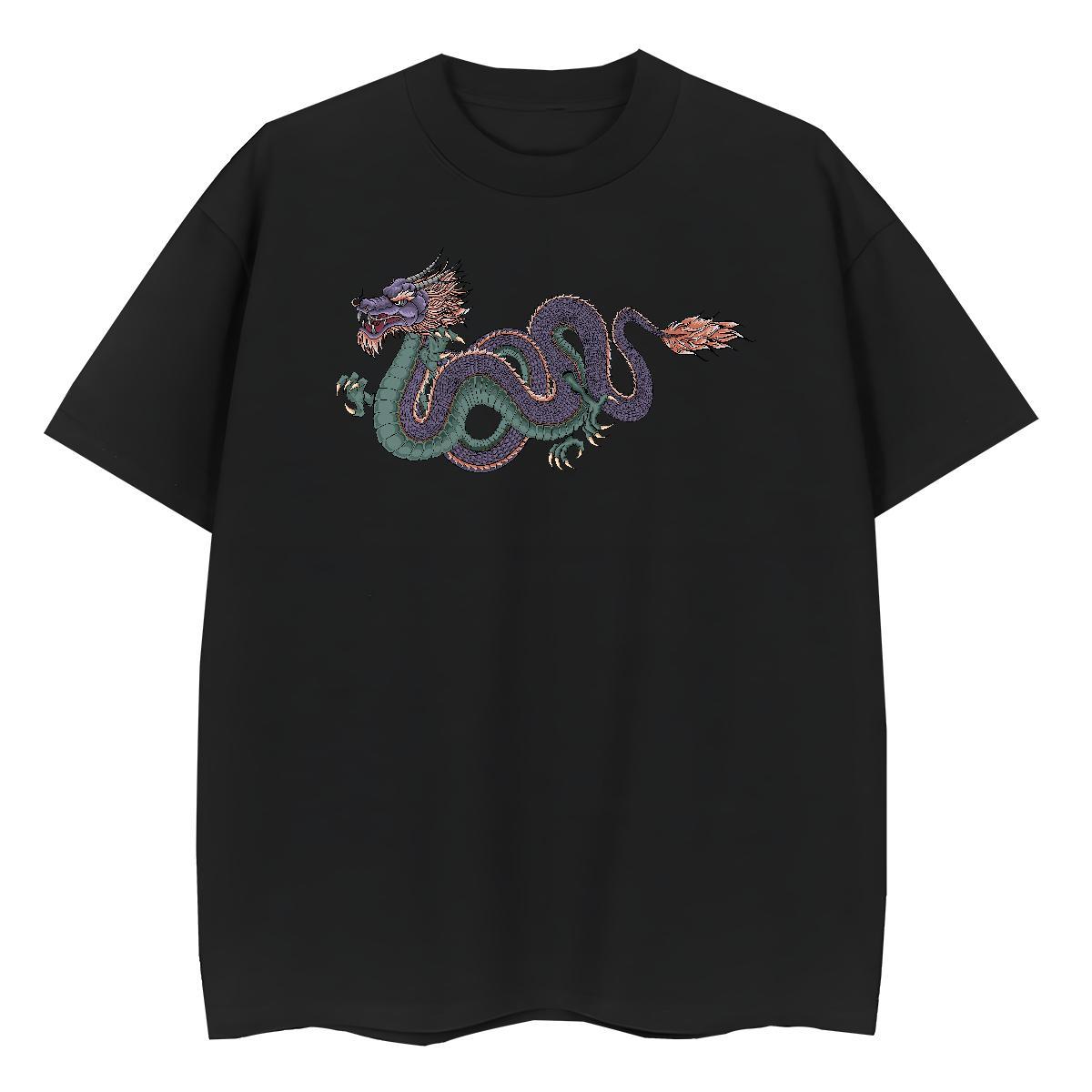Casual New T-Shirts 100% Cotton 230g Comfortable Casual Daily Wear dragon Women Tees Loose fit Custom Printing Polos