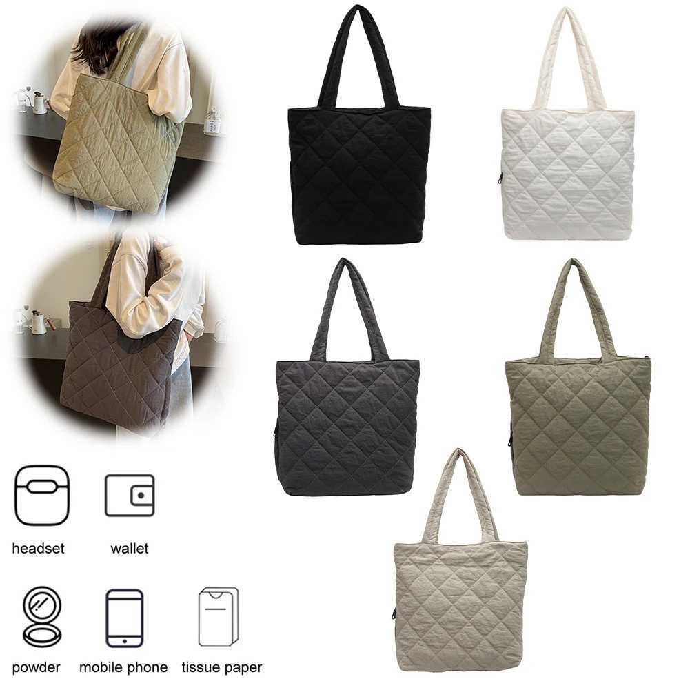 Shoulder Bag for Women with Inner Pocket Handbag Quilted Zipper Puffer Work Large Purse Travel 241011