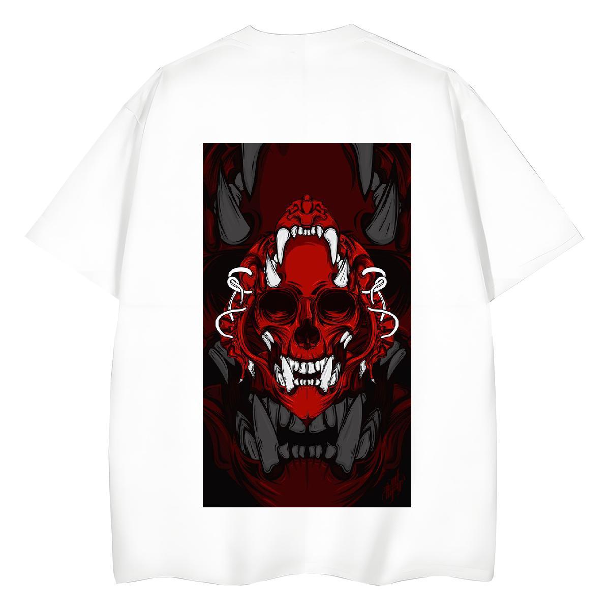 Casual New Women T Shirts 230g 100% Cotton Breathable Short Sleeve Casual Sport skull Lady T shirt Designer DIY Anime Printed Clothes Shirt