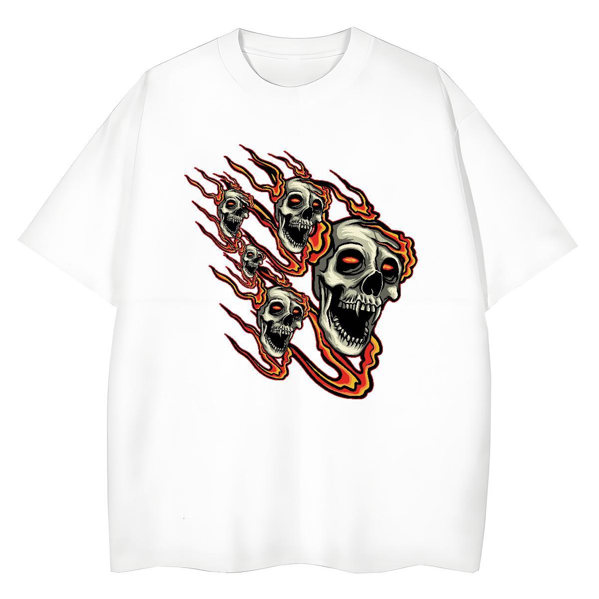 2024 DIY Womens T Shirts 100% Cotton 230g Breathable Soft Home Outdoor skull Lady T shirt Brand Custom Print Plus Size Tops Shirt