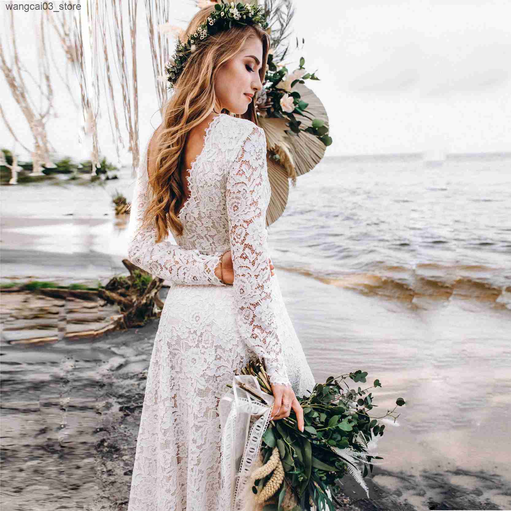 Maternity Dresses New Style Lace Maternity Dress For Photography Maternity Photography White sexy deep V-neckPregnancy Women Lace Long Dress L240910 L