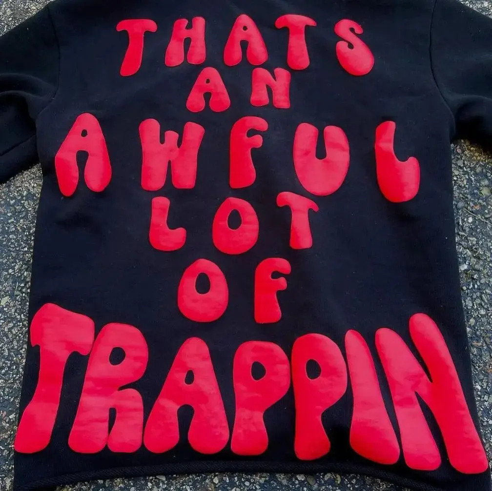 Hiphop Red Letter Print Street Hoodie Womens Graphic y2k Top Super Large Couple Harajuku Sweater Gothic Clothing 241010