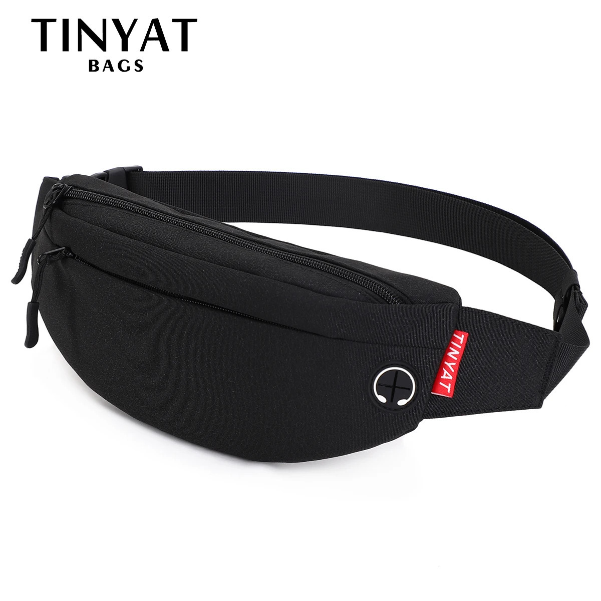 Tinyat mens waist bag wallet casual large phone with bag womens canvas travel phone bag Fanny Banana bag Hip 4 pockets 241008