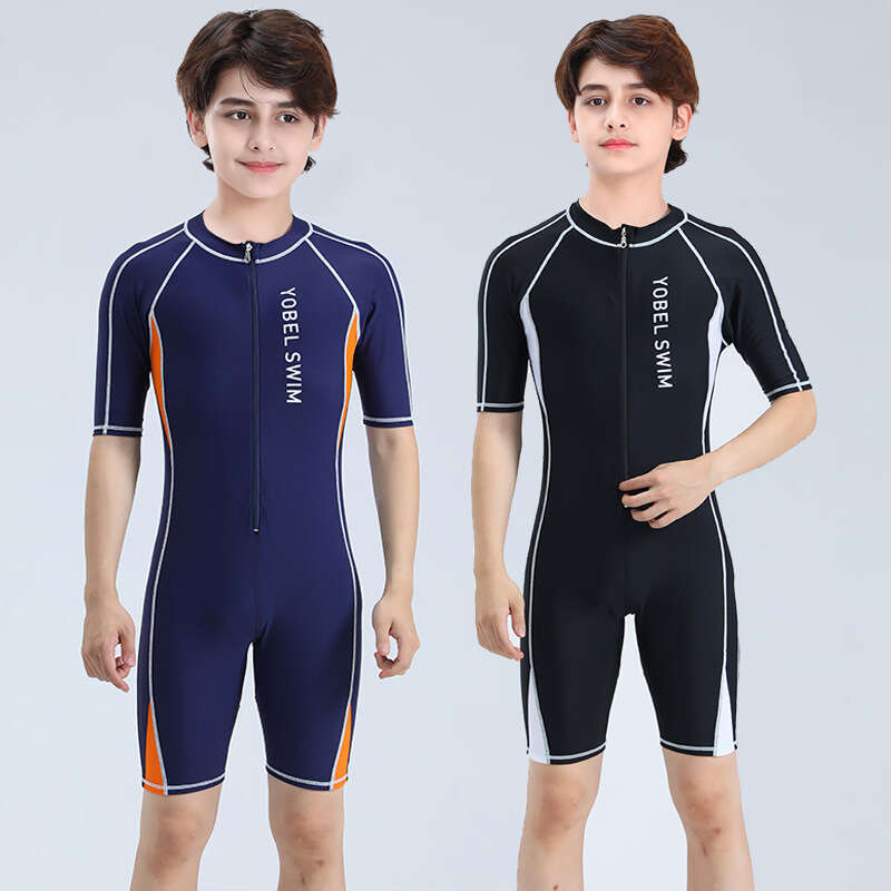 Children's Boys' Chubby One-Piece Swimsuit, Teenage Student Diving Suit, 2022 New Hot Spring Swimsuit