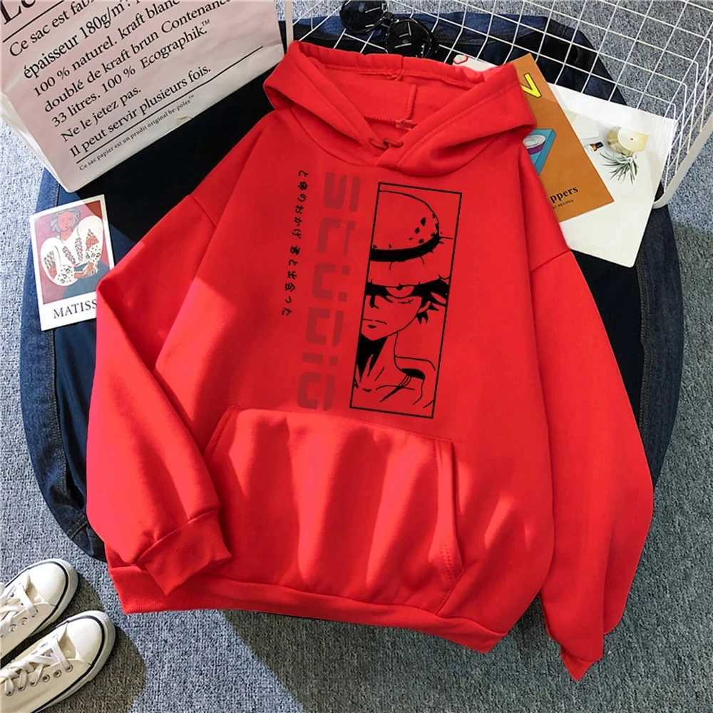 One Piece Monkey D. Luffy Printed Sweatshirt For Mens Casual Loose Soft Warm Hoodies Harajuku Fashion Women Hooded Streetwear LX241011