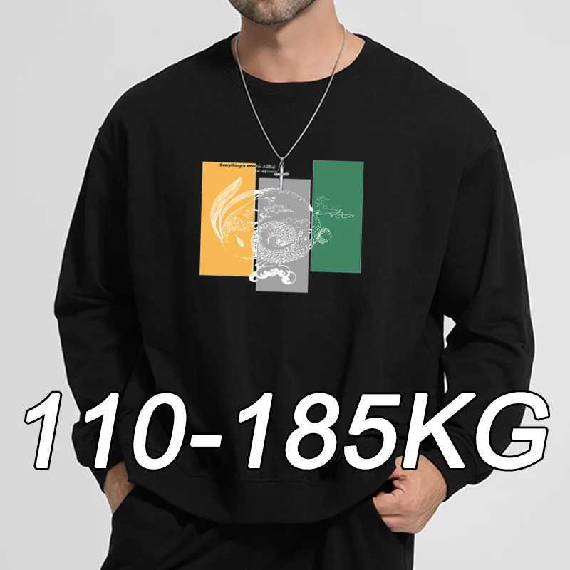 Men Plus Size Sweatshirt Long Sleeve Autumn Winter Hoodies Tshirt Big Size 6XL 7XL Black Grey Men Clothing LX241011