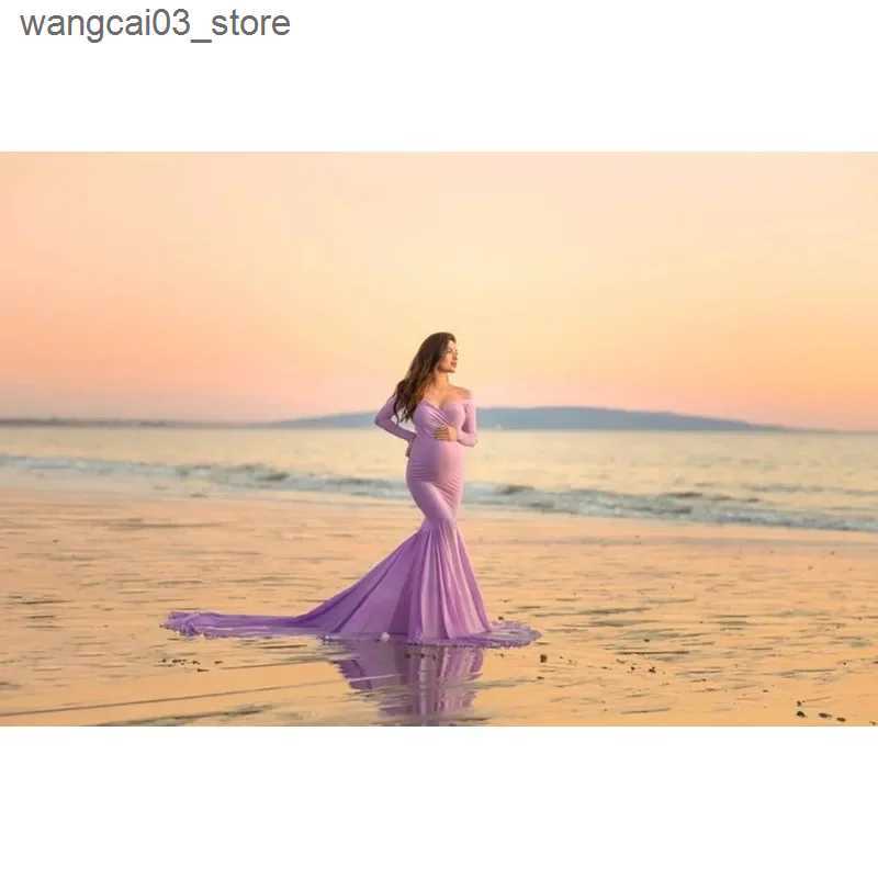 Maternity Dresses Mermaid Dress for Pregnant Women Maternity Dresses for Photo Shoot Photography Gown for Women Baby Shower L240910