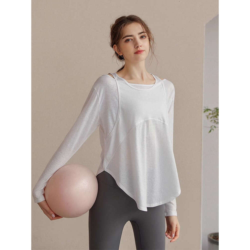 Internet celebrity running training Prati yoga clothes cover up women's spring and autumn loose breathable quick drying sports fiess top