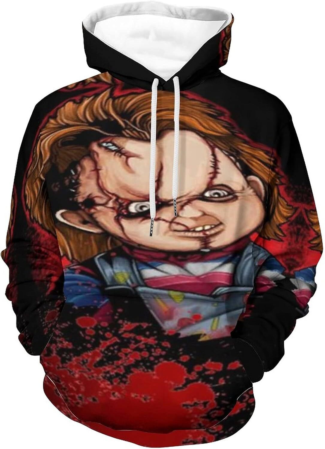 Hoodie for Mens Womens Fashion All-Print Pullover 3D Printing Chucky Hoodie Sweatshirts Adult Men Casual Streetwear Women Graphic