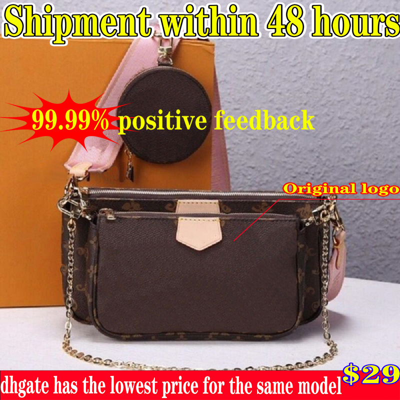 Three piece set Shoulder bag M44823 Womens bags Crossbody Purse Messenger Bags Handbags Flowers Designers PU Leather Handbag Brown mao Original box