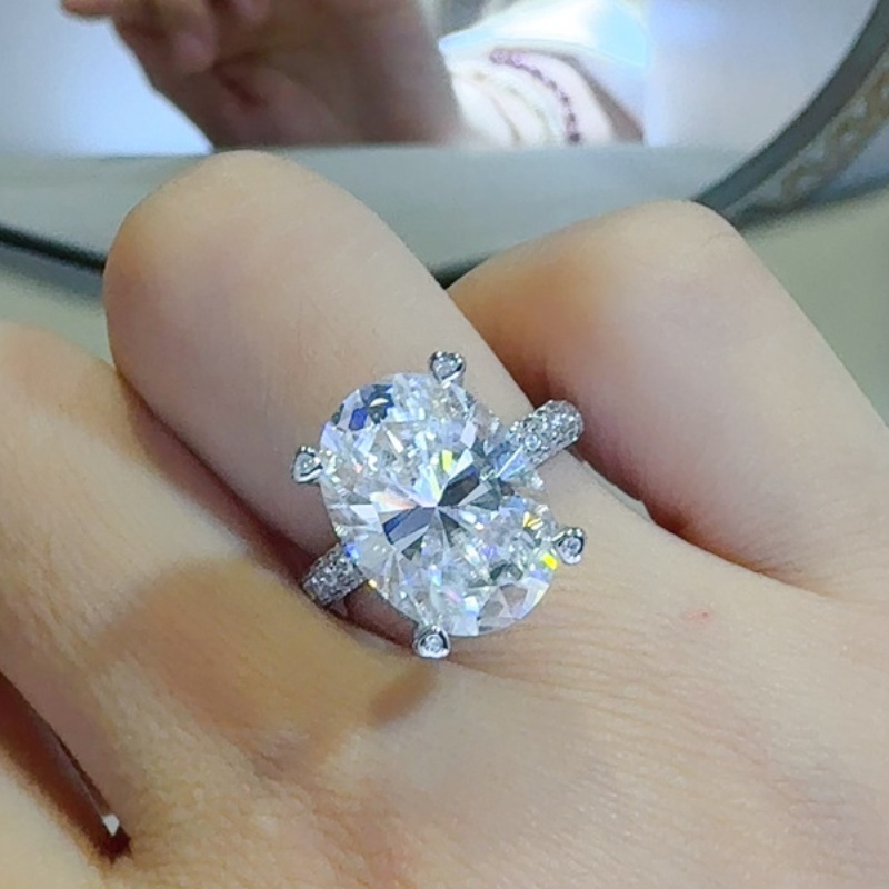 Elegant Women Fashion Moissanite Ring S925 Sterling Silver 8ct Moissanite Band Rings for Women Men Promise Jewelry Engagement Rings Gift