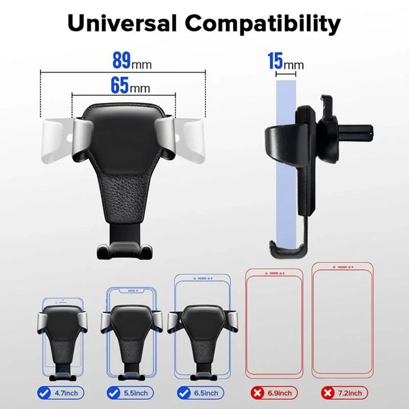 STONEGO Gravity Car Mount for Mobile Phone Holder Car Air Vent Clip Stand Cell Phone GPS Support for Stonego , Phone