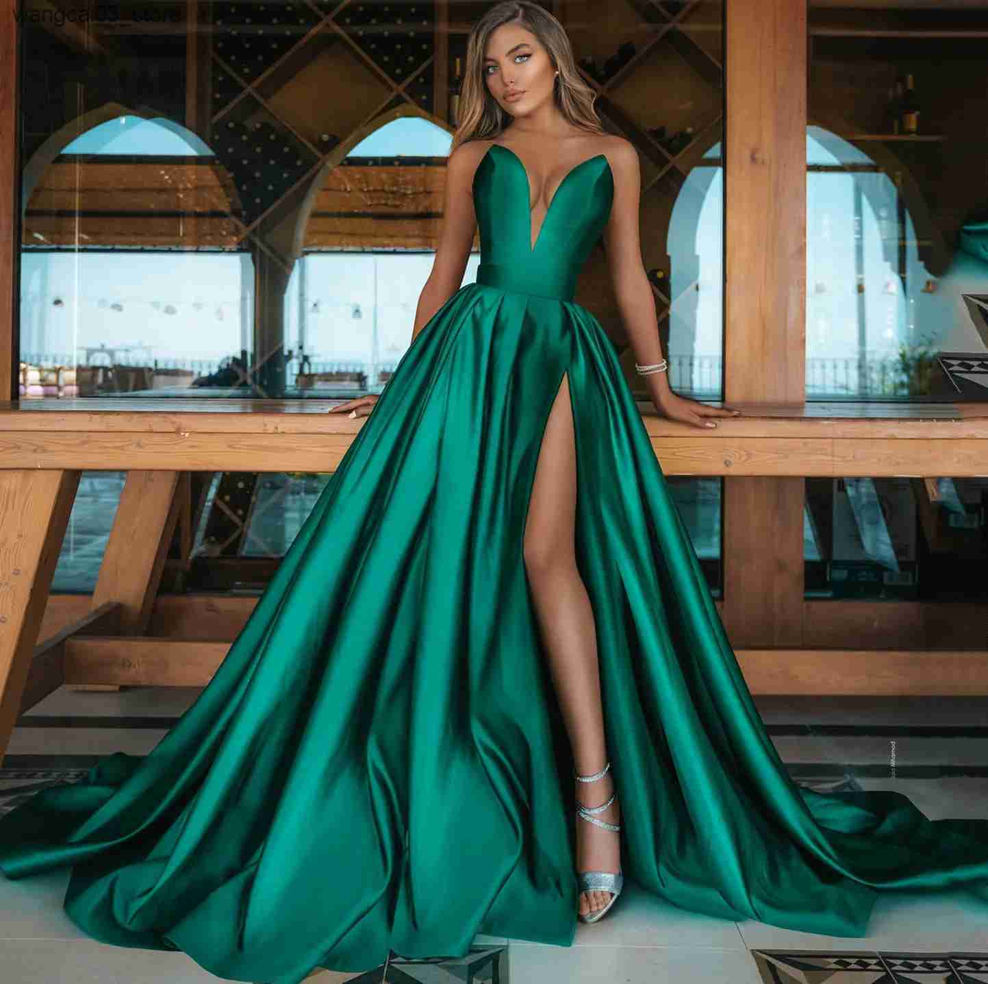 Maternity Dresses Elegant Shoulderless Maternity Dress Photography Props V Split Long Dress Pregnant Women Fancy Maternity Dress Sexy Long Dress P L24