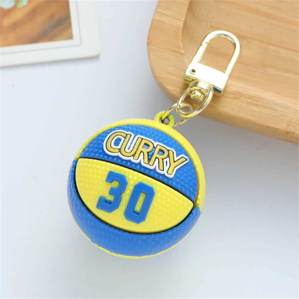 Keychains Lanyards Basketball Star Name Pendant Keychain Match Ball Soul Keyring Package Sports Fan Keyring Mens Accessories Good Luck J241010