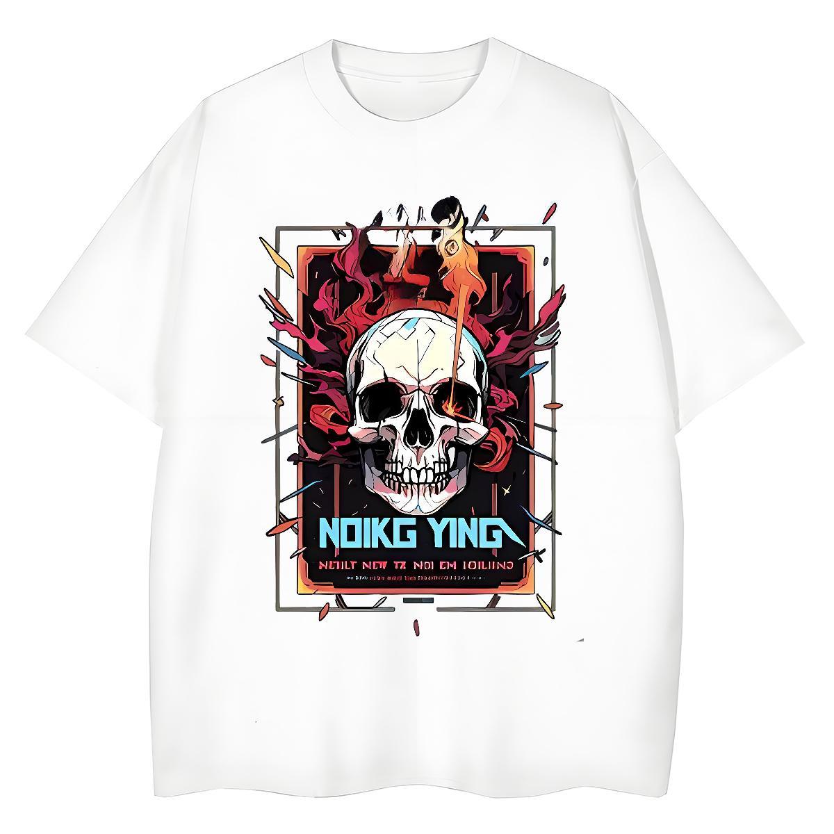 TOP Quality Women T Shirts 230g Cotton Short sleeve Soft Spring Summer skull Womens Tshirts Brand DIY Anime Printed Polos