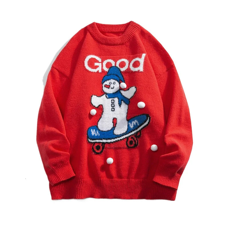 Printed Sweater Male Jumper Mens Winter Sweater Pullover Knit Christmas Clothing Knitwear in Sweaters Clothes 241009